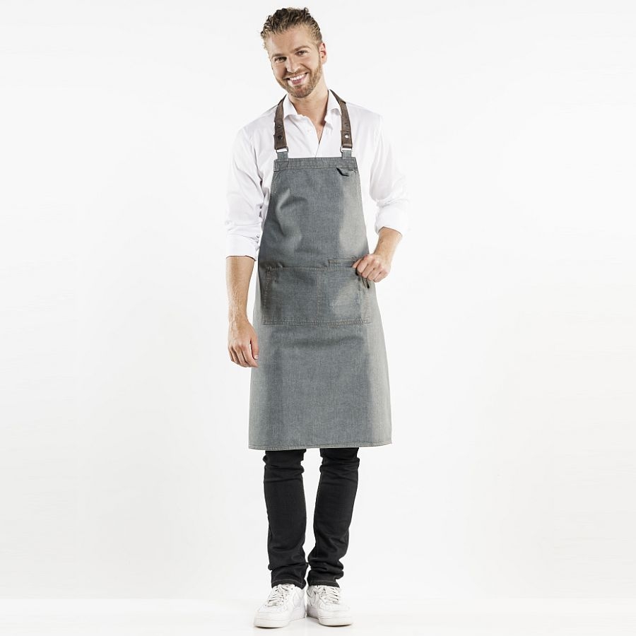 635 Chaud Devant® Latzschürze Forene Grey Denim