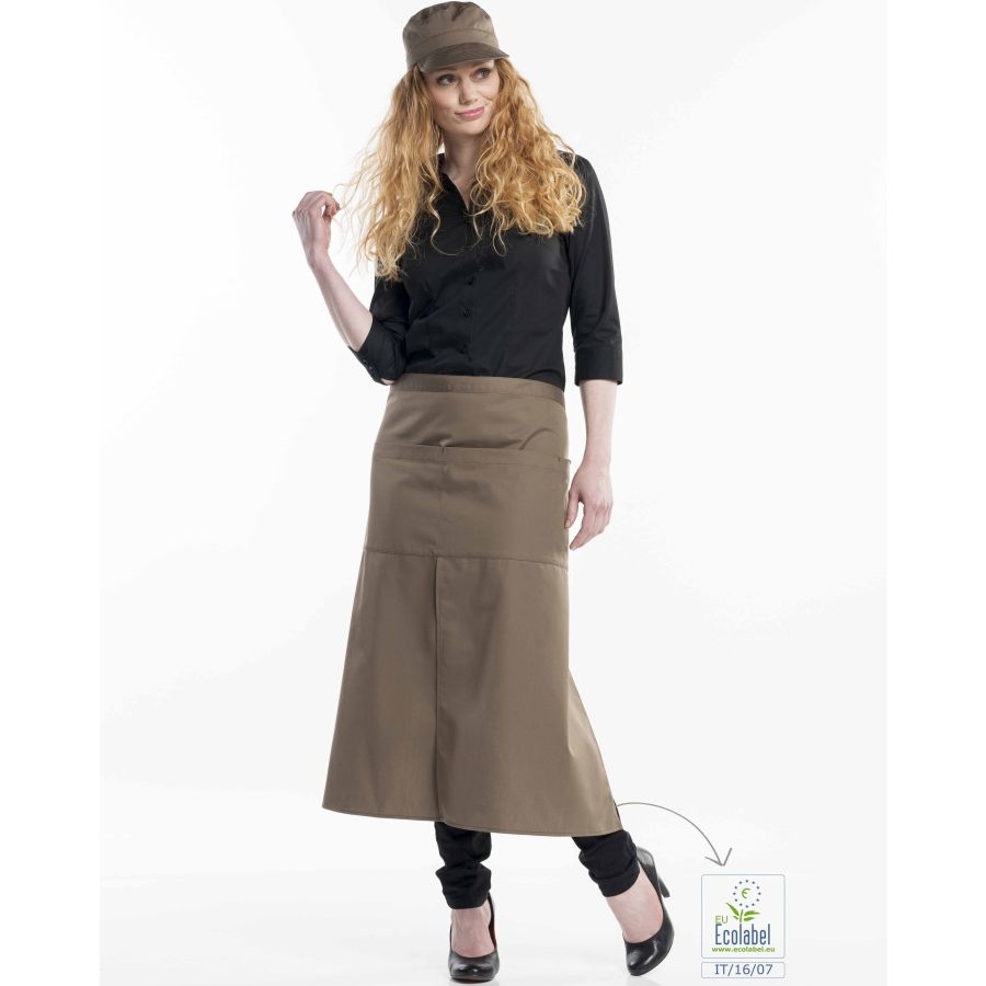 490 Chaud Devant® Bistroschürze Taupe 4-Pockets