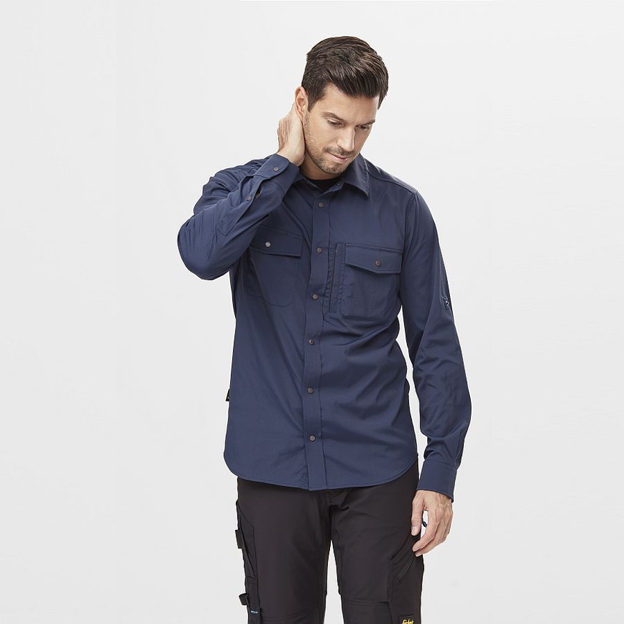 8521 Snickers LiteWork Langarmhemd