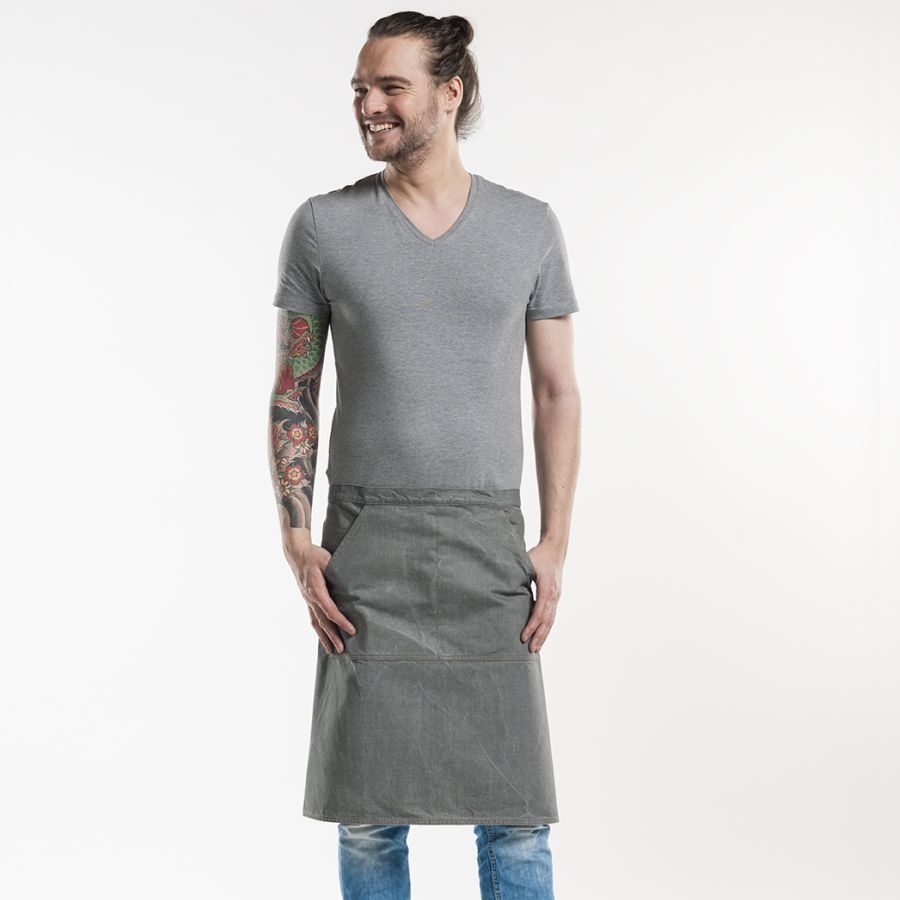 480 Chaud Devant® Bistroschürze Pouch Grey Denim