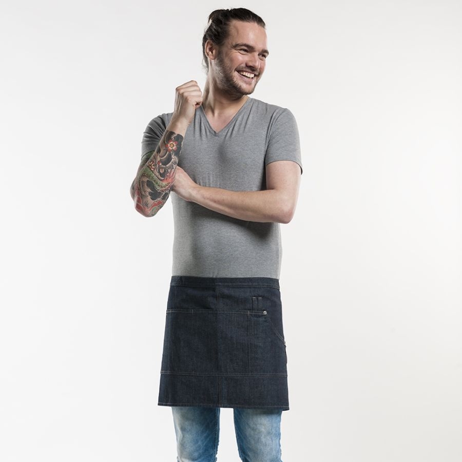 487 Chaud Devant® Bistroschürze Plain Blue Denim